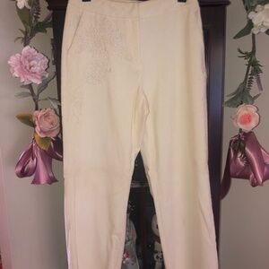 Beautiful Jones Wear ivory corduroy dress pants